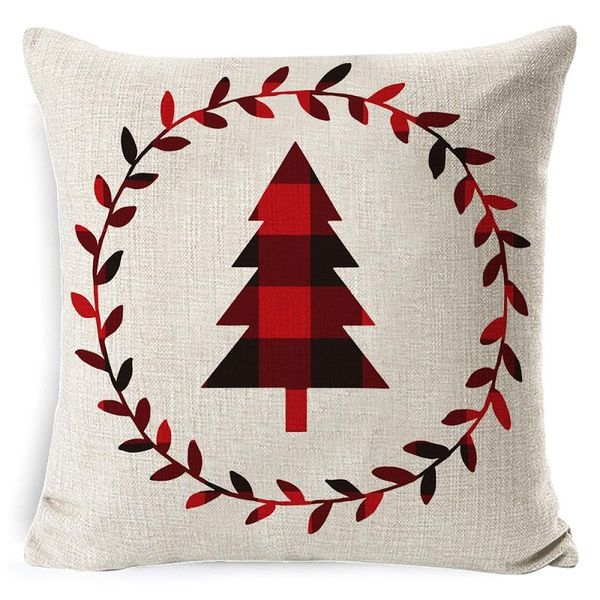

cushion/decorative pillow 1piece 45x45cm christmas xmas cushion cover case cotton linen home sofa car throw decor