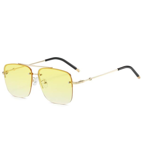 

trendy semi-rimless women sunglasses large square gradient fashion sunglasses ocean lens all-match driving oversized uv400oculos, White;black