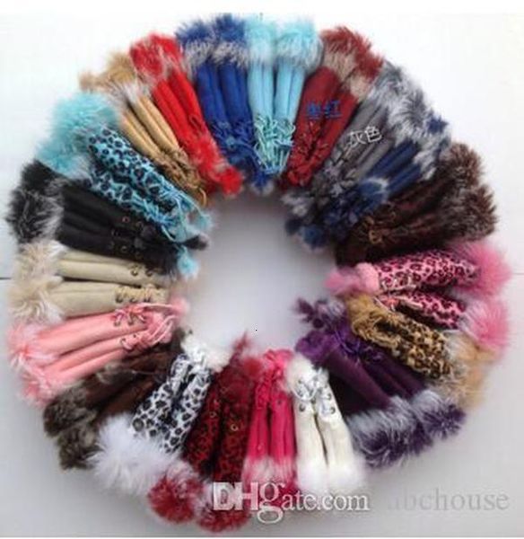 

warm rabbit fur girl winter leather hand fashion fingerless gloves 50 pcs
