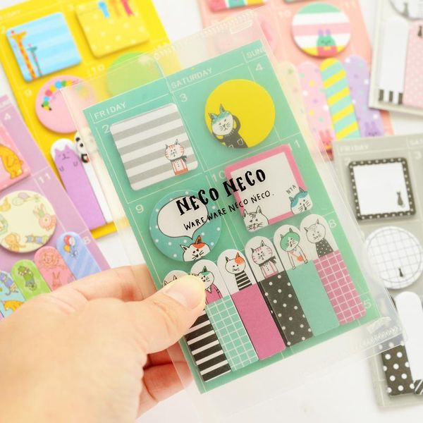 

6 шт лот cute animal memo pad weekly schedule set sticky note сообщение наклейка planner канцелярские школьные принадлежности fm139 bbyqot