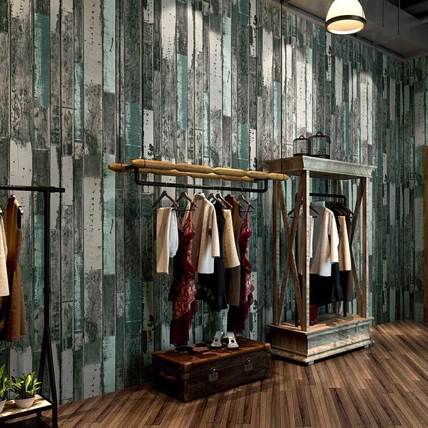 

antique and nostalgic wood grain wallpaper bar cafe restaurant industrial style hairdressing clothing shop wallpaper