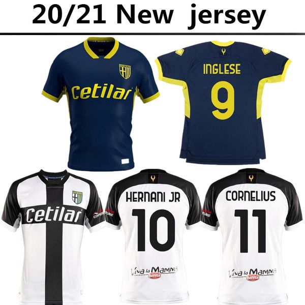 

20 21 parma home away soccer jerseys hernani jr 2020 2021 cornelius maglia parma calcio inglese football shirt grassi kurtic jersey, Black