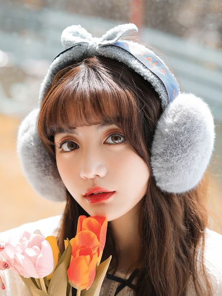 

bow warm women winter korean earmuffs plush all kinds of covers lovely student ear protectors for girls