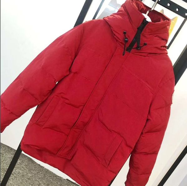 

men's down coat 20fw winter design tide letter embroidery maple leaf warm down parkas fashion jacket 6 colors size xs-2xl, Black