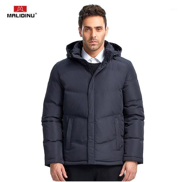 

malidinu 2019 new men down jacket winter jacket brand warm down coat mens jackets detachable hood parka russian style1, Black