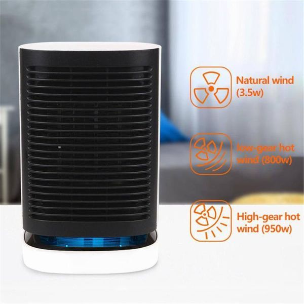 

950w mini portable electric heater cold and warm adjustable rotatable deskheating warm air fan winter home office heater fan1