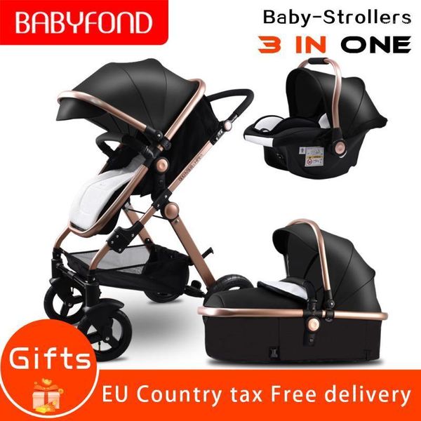 

strollers# golden baby stroller high landscape cars pu material 3 in 1 with car seat 2 pram ce safety babyfond1