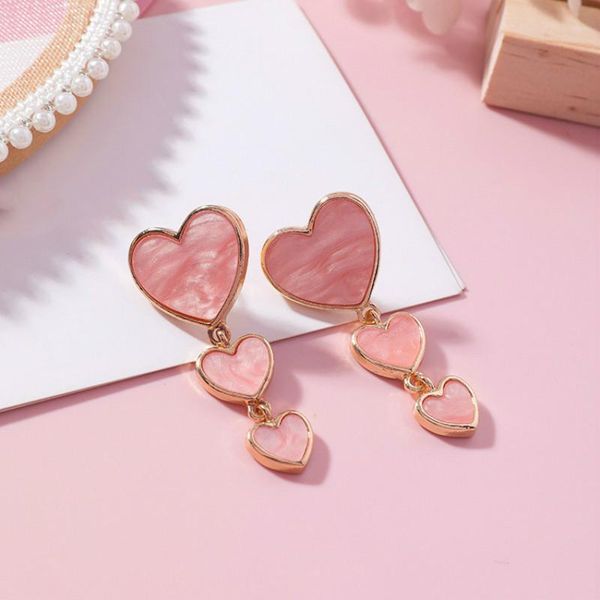 

dangle & chandelier classic acrylic heart women earrings love cute for drops bohemian, Silver