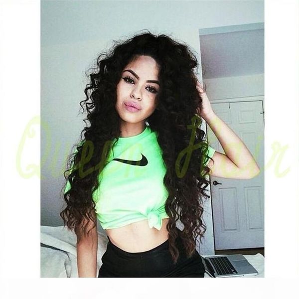 

ale brazilian curly hair lace front wig glueless full lace human hair wigs 180% density loose curly hair wig, Black;brown