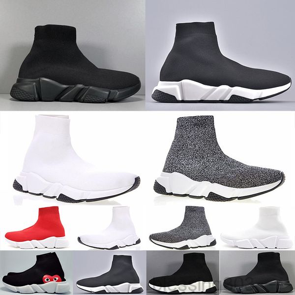 

2019 new speed trainer men women sneakers black white blue platform trainers casual sock shoes runner blue red hkrr
