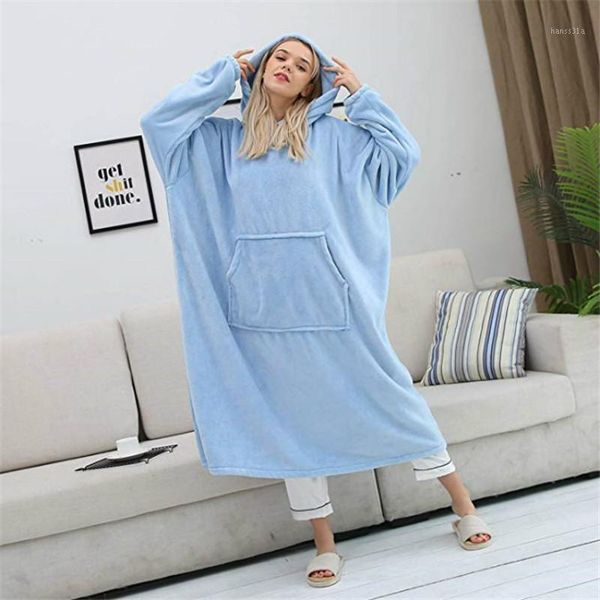 

winter warm sweatshirt blanket women oversized hoodie fleece blanket with sleeves tv ladies hoody robe pullover lovers1
