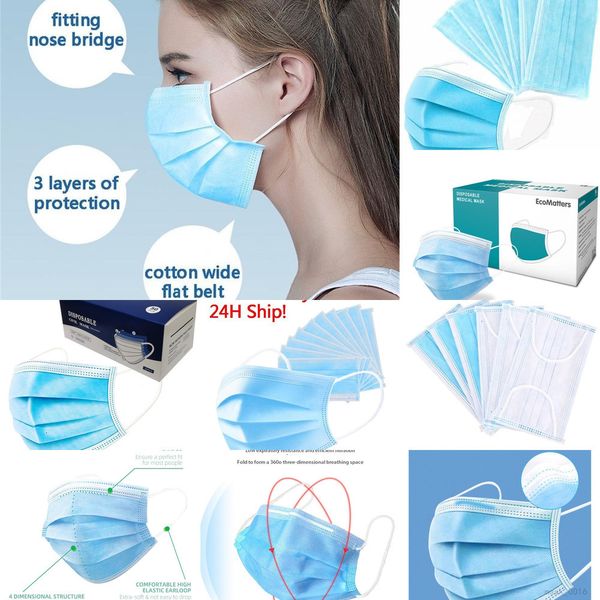 

factoryjfll50pcs/box gbt32610- certificate standard earloop disposable 3 wholesales layer protection civil face mask free