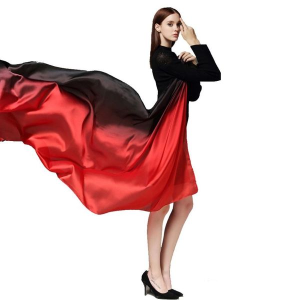 

evening party dress wraps gradual satin silk all-match shawls oversize soft silkworm silk shadow scarves, Blue;gray