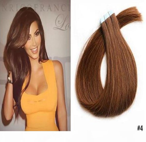 

pu tape hair extensions glue skin weft brazilian human hair natural color 100g set,40pcs set,2.5g piece 9a, Black