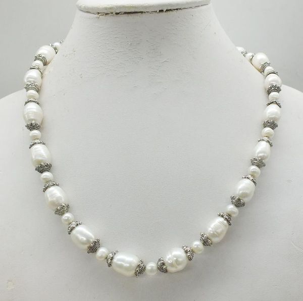 

chokers classic vintage necklace. 12-13mm huge south sea pearl necklace 50cm / 100% natural, Golden;silver