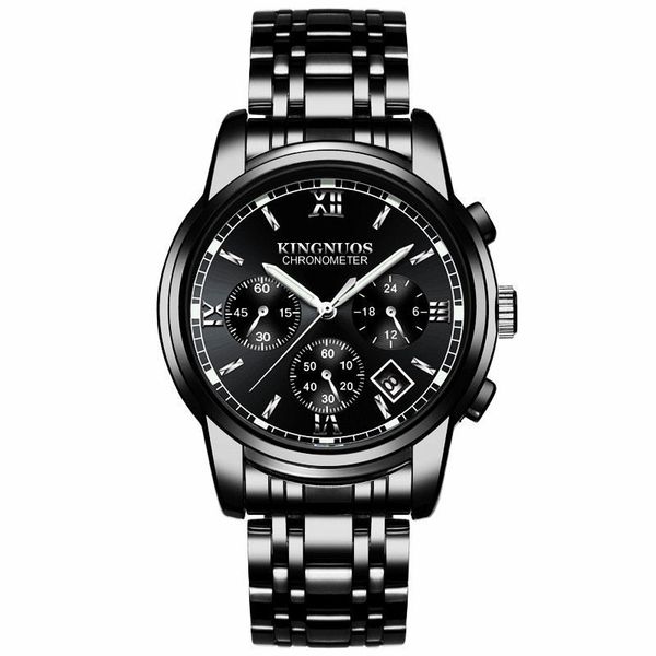 

waterproof men's watch japanese quartz sports man clock stainless steel men wrist watches scratch resistant glass calendar date, Slivery;brown