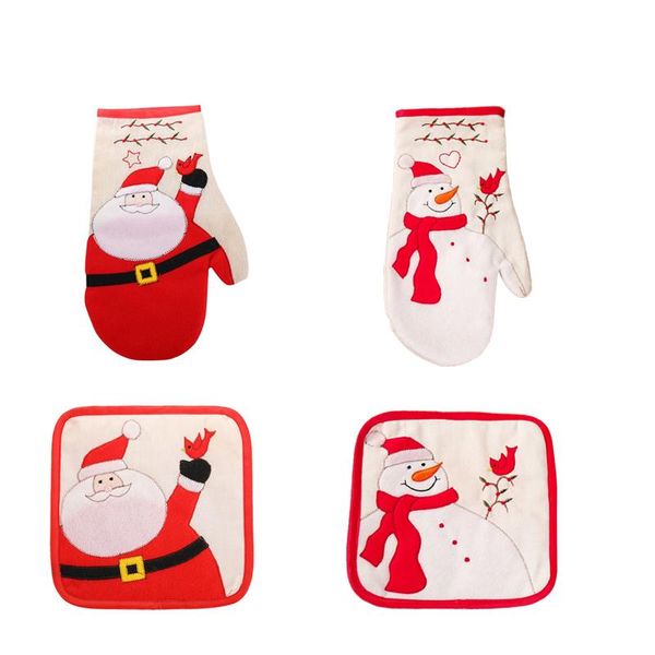 

santa snowman insulation pads and insulation gloves/dining table placemat/christmas kitchen decoration/home decoration