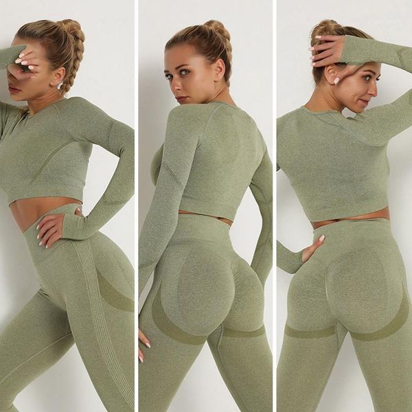 

yoga outfits women seamless set sports suit for workout outfit fitness high waist clothes woman activewear1, White;red