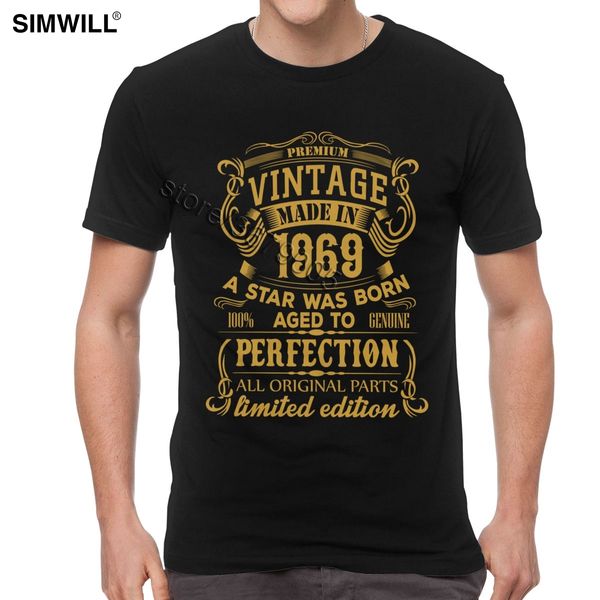 

мужчины урожай 1969 пятидесятый день рождения идея подарка t-shirt для мужчин 50 лет тройник с коротким рукавом лето модная майка с капюшоно