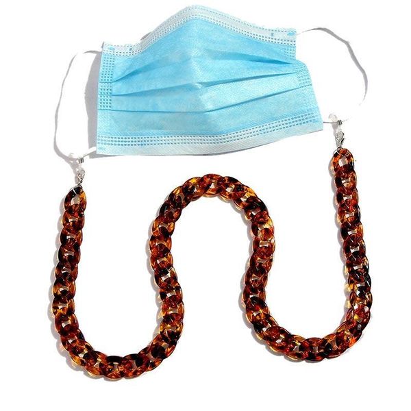 

flatfoosie 70cm acrylic leopard face mask lanyard glasses chains for women on the neck chic sunglasses lanyards ear hanging rope h jlllat