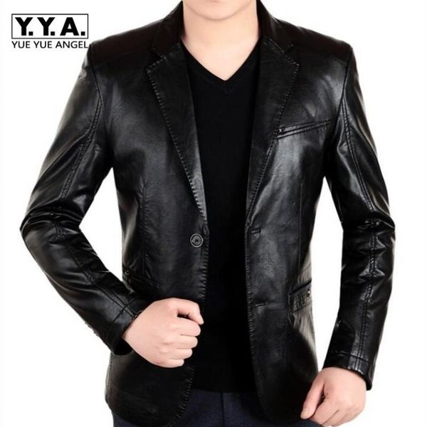

new england mens leather 2 button formal dress suits fashion man blazers black red brown solid motorcycle coat suede jacket male