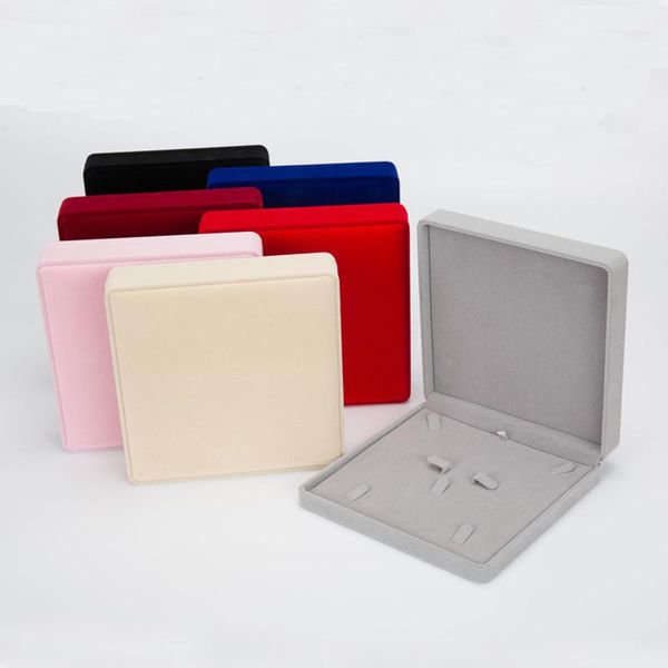 

19x19x4cm multi-color velvet jewelry box earrings ring jewelry organizer case for necklace gift packaging box, Pink;blue