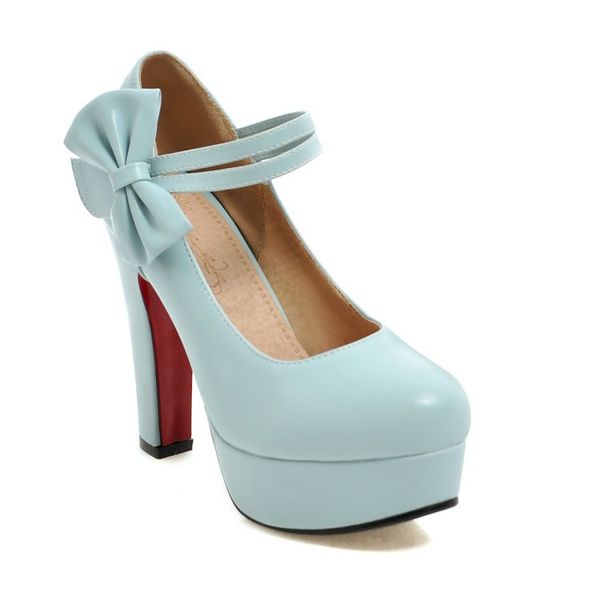 

dress shoes in the spring of 2021 sweet bowknot is thick with high heels put single shoe tide 18123 40-4300, Black
