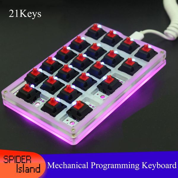 

21keys macro keyboard diy programmable rgb backlight / cherry mechanical keyboard games pc lapmac win7 8 10 type c