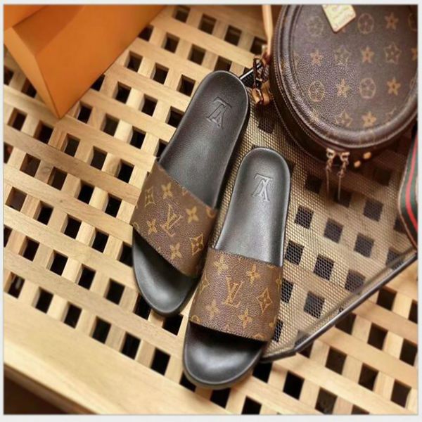 

2020 new lv louis vv vuitton slide shoes summer wide slippery sandals flip flop shipping men woman shoes #xx002