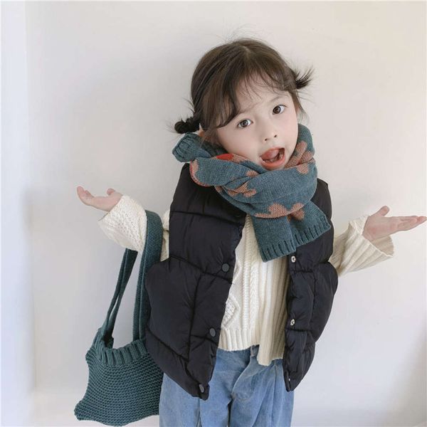 

girls flower baby long neck knitting wool korean new autumn and winter scarf children lovely princs, Red;brown