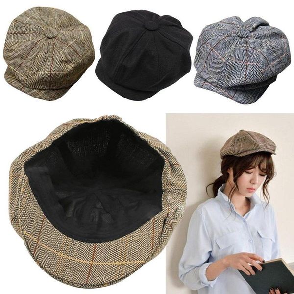 

berets men women sboy hat driving flat gatsby tweed sun country beret baker cap painter caps octagonal 2021 fashion b1, Blue;gray