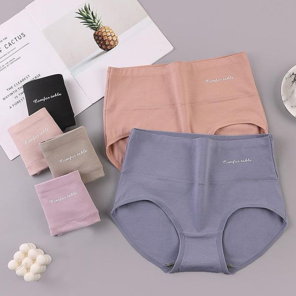 

biiggxx [90-170kg] the new style of 100% cotton cotton underwear for women is medium-high waist lace briefs with graphene crotch, Black;pink