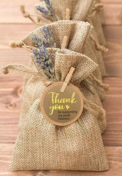 

500pcs thank you for supporting my business kraft stickers with gold foil round labels sticker for small sho bbyvjw bdesports