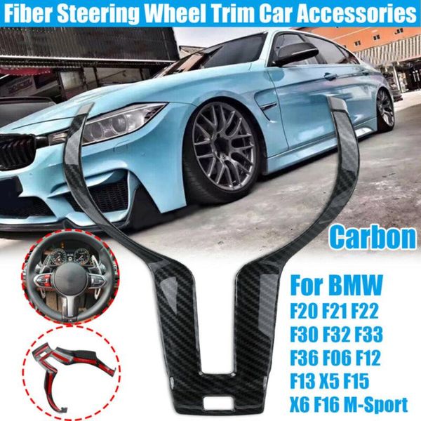

steering wheel covers arrival trim carbon fiber abs interior decor for f20 f30 f32 f12 x5