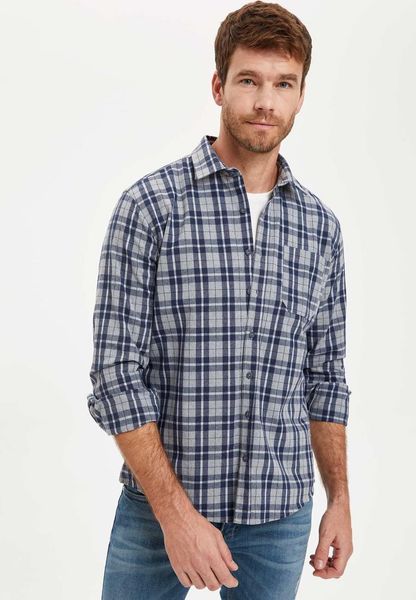 

defacto autumn man shirts long sleeve modern fit plaid shirt woven male fashion new season-r5018az20au, White;black