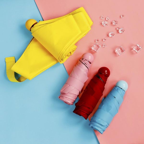 

pocket mini umbrella rain women windproof durable 5 folding sun umbrellas portable sunscreen female parasol bbypqm packing2010