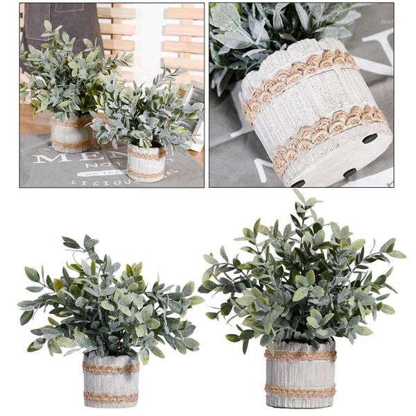 

artificial plants bonsai greenery pot fake flowers potted plants 12x21cm1