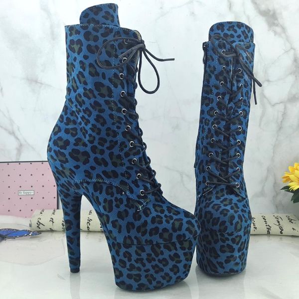 

leecabe 17cm/7inch women's platform sandals party high heels shoes pole dance bootie, Black