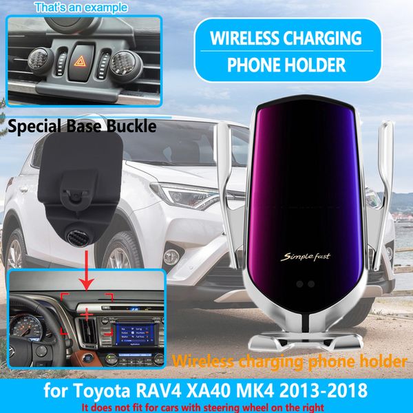 

mobile phone support holder for toyota rav4 xa40 2013~ rav 4 40 wireless fast charging special base bracket car accessories
