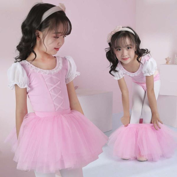 

ballet summer short sve girls split lace skirt children's training chine dance drs, Blue
