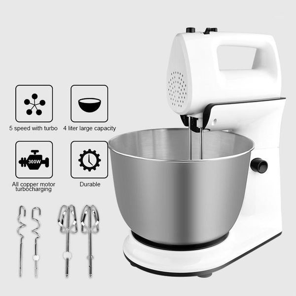 

4l stainless steel bowl electric stand mixer cream blender cake bread chef machine whisk eggs beater 300w1