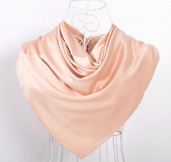 

bysifa] new solid color women large square scarves wraps 100*100cm autumn winter luxury matt satin silk scarf jllzbu home003, Blue;gray