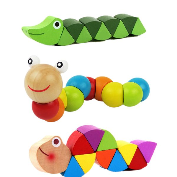 

colorful wooden worm puzzles kids learning educational baby development toys for children gift