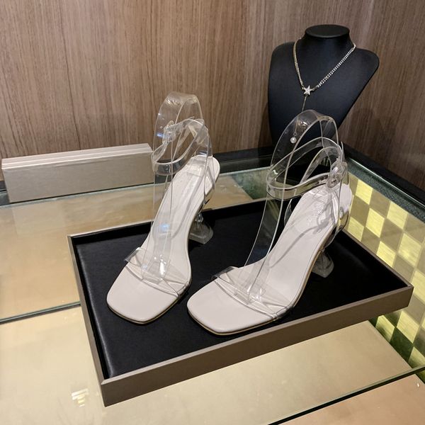 

women sandals fashion high heels party wedding transparent beige slides outdoor shoes size 35-39 ing