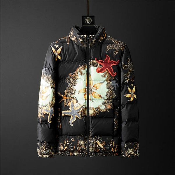 

мужская пуха с хлопком parka winter yakeettop качество новая мужская мода parka водонепроницаемые мужчины женщины зимнее перо пальто куртки, Black