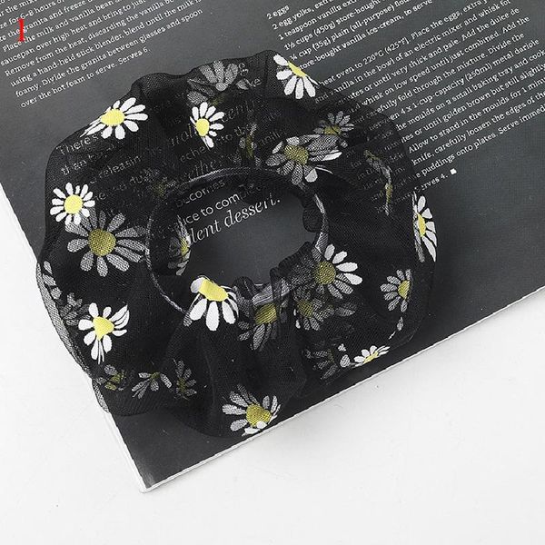 

daisy floral print hair rings chiffon gum rope ring for girls cute elastic ponytail headbands summer elegant rubber bands q sqcnkg