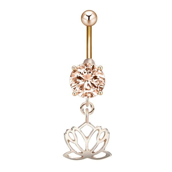 

кнопка belly rings новое прибытие кузов ювелирные изделия уникальный лотос цветок свирский циркон ювелирные изделия пуль пирсинг омблиго ном, Silver