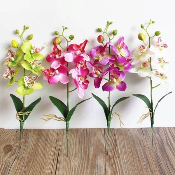 

decorative flowers & wreaths diy artificial butterfly orchid silk fake fashion bouquet phalaenopsis wedding home decoration