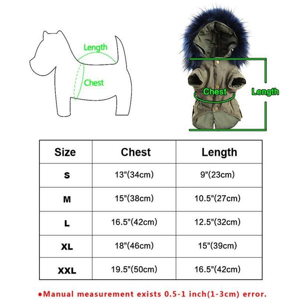 

warm winter dog jacket pet dog clothes coat hooded fur pets dogs clothing for small medium large dogs french bulldog ro sqcczj