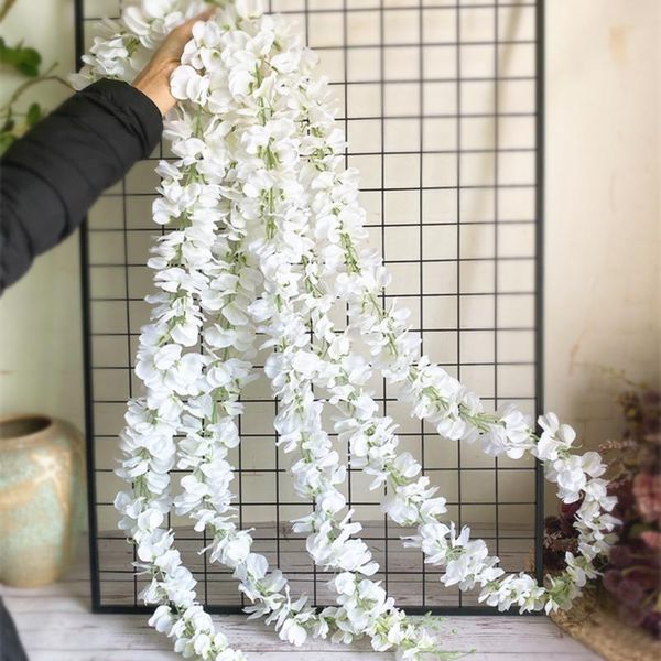 

120cm long artificial wisteria flower vine silk hydrangea rattan diy wedding birthday party decoration wall backdrop flowers bbybfi